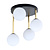 Trendy black ceiling lamp 4x E14 milk glass and brass shades