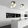 Emibig Emibig Trendy zwarte plafondlamp 4x E14 melkglas en messing tinten - Perfect voor een stijlvol interieur