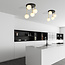 Trendy black ceiling lamp 4x E14 milk glass and brass shades