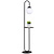 Black standing lamp and side table with milky white glass ball