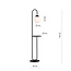 Emibig Emibig Lampe debout noire et table d'appoint avec boule en verre blanc laiteux - Idéale pour une décoration intérieure élégante