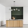 Emibig Emibig Hanging lamp black and brass with 6 fumed glass balls - Perfect ambient lighting for any space