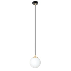 1 boule suspendue noire avec laiton et verre dépoli