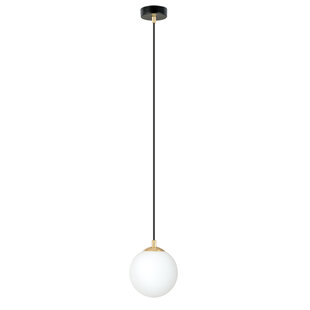 Emibig 1 bol hangend zwart met messing en melkglas