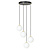 Suspension 4 ampoules noir avec laiton et verre blanc