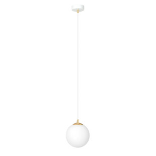 Emibig 1 bol hangend wit met messing en melkglas