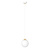 1 ball hanging white with brass and frosted glass