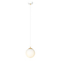 1 ball hanging white with brass and frosted glass