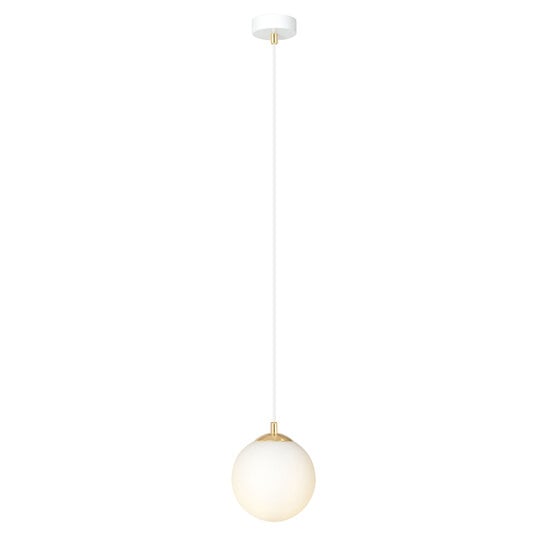 Emibig Emibig 1 ball hanging white with brass and frosted glass - Simple elegance for any space