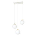 Emibig Emibig 3 ball hanging lamp white with brass and white glass - Perfect for creating a warm atmosphere