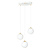 3 bollen hanglamp wit met messing en wit glas