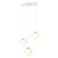 Emibig Emibig lámpara colgante de 3 bolas blanca con latón y vidrio blanco - Perfecta para crear un ambiente cálido