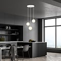 Emibig Emibig 3 bollen hanglamp wit met messing en wit glas - Perfecte sfeerverlichting voor elke ruimte