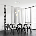 3 bollen hanglamp wit met messing en wit glas