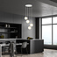 Emibig Emibig lampe suspendue 4 ampoules blanche avec laiton et verre blanc - Idéale pour tout espace moderne