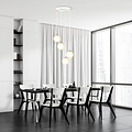 Suspension 4 ampoules blanc avec laiton et verre blanc
