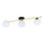 Design ceiling lamp 3x E14 black with brass and frosted glass bulbs