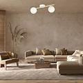 Design ceiling lamp 2x E14 white with brass and frosted glass bulbs