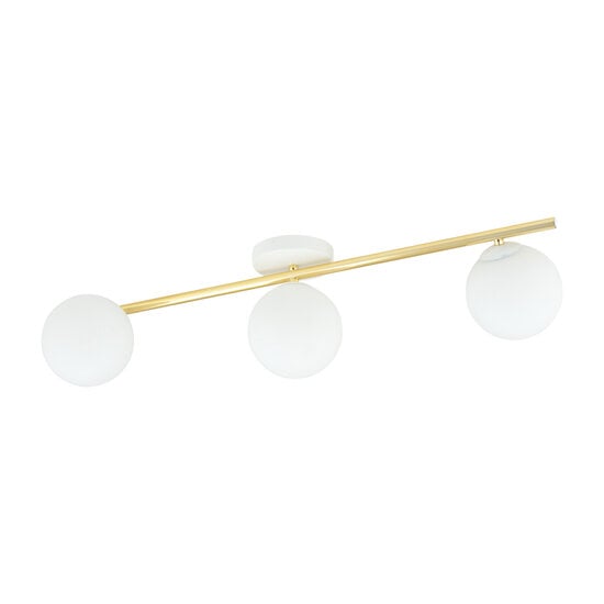 Emibig Emibig Design ceiling lamp 3x E14 white with brass and frosted glass bulbs - Ideal for a stylish ambiance