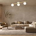 Design ceiling lamp 3x E14 white with brass and frosted glass bulbs