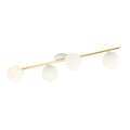 Design ceiling lamp 4x E14 white with brass and frosted glass bulbs