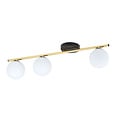 Emibig Emibig Black and brass ceiling lamp 3x E14 glass matt white balls - Illuminate your space with elegance