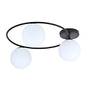 Emibig Emibig Bonita lámpara de techo 3x E14 negra con bolas de vidrio blanco - Ideal para una iluminación elegante en cualquier habitación