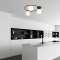 Emibig Emibig Knappe 3x E14 plafondlamp zwart met witte glazen bollen - Perfect voor sfeervolle verlichting in elke ruimte