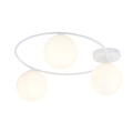 Knappe 3x E14 plafondlamp wit met melkglas bollen