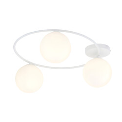 Handsome 3x E14 ceiling lamp white with frosted glass bulbs