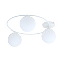 Knappe 3x E14 plafondlamp wit met melkglas bollen
