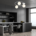 Knappe 3x E14 plafondlamp wit met melkglas bollen