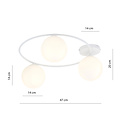 Knappe 3x E14 plafondlamp wit met melkglas bollen
