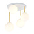 Elegant 4x E14 white with brass ceiling lighting with white glass bulbs