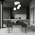 Emibig Emibig Élégante 4x E14 blanche avec éclairage plafond en laiton et ampoules en verre blanc - Parfaite pour une ambiance stylée