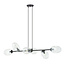 Uitzonderlijke zwarte hanglamp met 6x E14 geblazen transparant glas