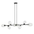 Emibig Emibig Lampe suspendue noire exceptionnelle 8x E14 avec verre transparent soufflé - Parfaite pour une ambiance élégante