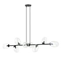 Emibig Emibig Lampe suspendue noire exceptionnelle 8x E14 avec verre transparent soufflé - Parfaite pour une ambiance élégante