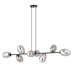 Emibig Lampe design grande noire avec 8 verres fumés E14