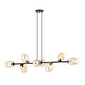 Emibig Emibig Belle lampe suspendue noire 8x E14 avec verre ambre soufflé - Créez une atmosphère chaleureuse dans votre intérieur