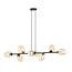 Emibig Emibig Beautiful 8x E14 black hanging lamp with blown amber glass - Create a warm atmosphere in your home