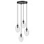 Emibig Emibig 4 light black pendant with 4x E14 blown transparent glass - Ideal for creating a cozy atmosphere in any space