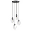 Emibig Emibig 4 luz colgante negra con 4x E14 vidrio transparente soplado - Ideal para crear un ambiente acogedor en cualquier espacio