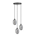 Emibig Emibig Hübsche Pendelleuchte in 3-hellem Schwarz mit 3x E14 geblasenem Rauchglas - Ideal für eine gemütliche Atmosphäre in jedem Raum