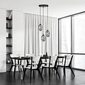 Emibig Emibig Hübsche Pendelleuchte in 3-hellem Schwarz mit 3x E14 geblasenem Rauchglas - Ideal für eine gemütliche Atmosphäre in jedem Raum