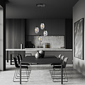 Emibig Emibig Design 4 lumières suspension noire avec 4x E14 verre fumé soufflé - Éclairage parfait pour chaque espace