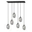 Emibig Emibig Long 6-lamp black pendant with 6 blown fumed glass - Ideal for creating a stylish atmosphere in any room