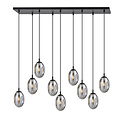 Emibig Emibig Uitzonderlijke zwarte hanglamp met 9 gerookte glazen E14 - Creëer een sfeervolle ambiance in uw ruimte