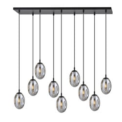 Emibig Exceptional black hanging lamp with 9 smoked glasses E14