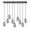 Exceptionnelle suspension noire à 9 verres fumés E14